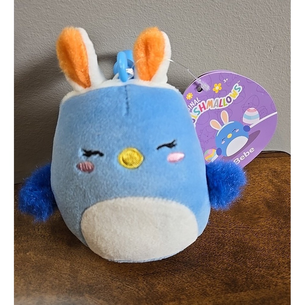 Squishmallow Bebe Bluebird 3.5" Clip Keychain Stuffed Plush Toy Animal NEW